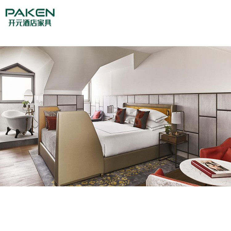 Europäische Art-Hotel-Schlafzimmer-Möbel stellen Champagne Color ein